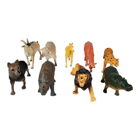 Lot of 9 Plastic Animals Wildlife Zoo Safari Assorted Sizes Toys Pretend Play - Picture 3 of 6